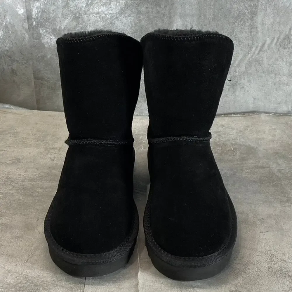 STYLE & CO Women's Black Teenyy Cold-Weather Faux-Fur Spilt-Shaft Boots SZ 7